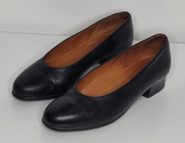 Beautifeel Womens Size 39 Black Leather Almond Toe Block Heel Classic Pump - £39.81 GBP