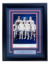 NASA Mercury Seven Signed Framed 8x10 Photo JSA BB80655 - £3,110.36 GBP