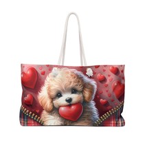 Weekender Bag, Cute Dog, Cavadoodle, Zipper, Valentines Day, Weekender Bag - £38.74 GBP