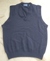Pendleton Navy Blue 100% Lambswool V-Neck Sweater Vest Men&#39;s Size Large - £27.08 GBP