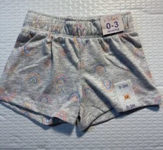 New Garanimals Girls Shorts Size 0 3 Months Gray Rainbows Elastic Waist - $9.49