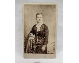 Antique 1850/60s Woman With Hand On Armchair Studio Of S Ko Korauss CDV ... - £38.93 GBP