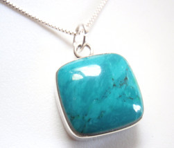 Reversible Mother of Pearl and Blue Green Turquoise 925 Sterling Silver Necklace - £12.80 GBP