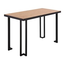 Roman Industrial Desk in Black Steel with Natural Wood Top by LumiSource - $178.99