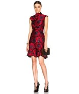 ERDEM Red and Black Holly Thread Work Embroidery Dress - Size 6 - $899.99