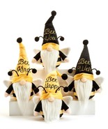 Bee Gnome Plush Figurines Set 4 with Sentiment 9&quot; High Polyester Yellow ... - €33,64 EUR