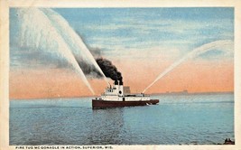 SUPERIOR WI~FIRE TUG Mc GONAGLE IN ACION~1920s DULUTH PHOTO PUBLISHING P... - $4.86