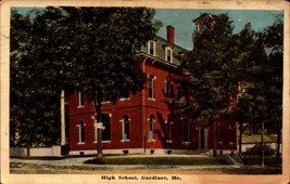 Postcard High School Building, Gardiner, Maine-Antique cir. 1907 Postcard  bk49 - £4.70 GBP