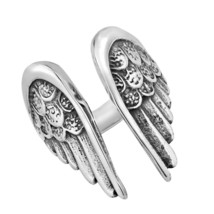 Embracing Wings of an Angel Wrap Open-Ended Sterling Silver Ring-8 - £18.03 GBP