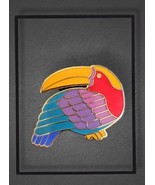 Laurel Burch Toucan Pin Brooch Pendant Gold Tone Cloisonné Jewelry Vintage - $37.96 CAD