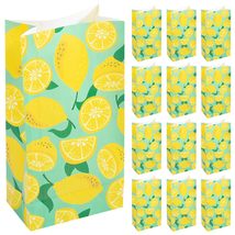 HOME &amp; HOOPLA Fresh Citrus Yellow Lemon &amp; Mint Paper Gift Bags and Party... - $17.09