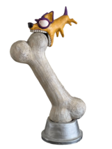 Impressive Whimsical Oscar Garcia Segui 19 3/8&quot; Dog Huge Treat Bone Sculpture - £712.09 GBP