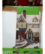 Happy Holidays Lighted Animated Musical Christmas Village w/Rotating Ice... - $39.99