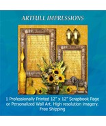 Flowers - Golden Memories  Personalized Wall Art or Scrapbook Page - €19,02 EUR