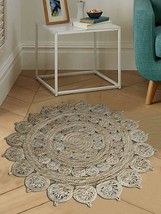 6 ft. 7 in. x 6 ft. 7 in. Hand Woven Jute Eco-Friendly Oriental Round Area Rug - £158.31 GBP