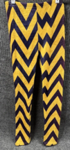 Womens Lined Leggings Large Black Purple Zigzag Pattern Spandex Nylon 26... - $22.86