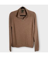 ORVIS tan camel 100% cashmere 1/4 zip mock sweater size large fall winter - $35.00