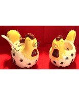Vintage Chicken Rooster Hen Cream and Sugar Bowl Set w Spoon Chestnut Creek - $12.49 CAD