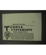 1933 Temple University Ad - Temple University Philadelphia - £15.25 GBP