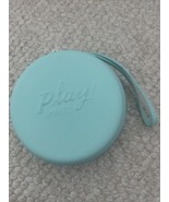 SEPHORA Collection Blue Aqua Zip Makeup Cosmetic Case Hard Shell Bag Wrist Strap - $7.87