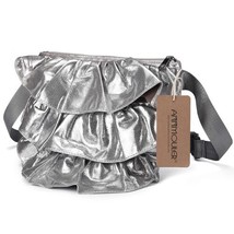 Annmouler Fashion Waist Bag Pu Leather Fanny Pack Ruffle Waist Pa 4 Colors Adjus - £55.15 GBP