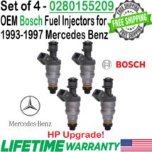 Genuine Bosch 4Pcs HP Upgrade Fuel Injectors for 1993-1997 Mercedes Benz I4 &amp; I6 - £125.20 GBP