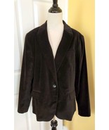 TALBOTS Elegant Black Velvet Lined Cotton Dress Jacket Blazer (18) NEW - $31.36