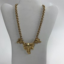 Vtg 90s Elephant Necklace Retro Mod Chunky Chain Links Safari Jungle Statement - £14.76 GBP