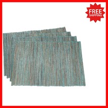 Luxury Turquoise Shimmering Placemat Set of 4 - Perfect for Any Dining O... - $782.75 MXN