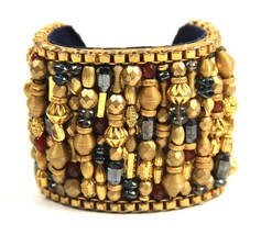 Vintage Jewelry Rare Miriam Haskell Signed Beaded Cuff Bracelet - £340.78 GBP