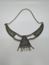 Vintage Sterling Silver 925 Filagree Statement Necklace 14&quot; - £58.83 GBP