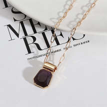 Purple Crystal &amp; 18K Gold-Plated Ladder Pendant Necklace - £11.18 GBP