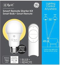 Ge C Starter Kit Remote With 60-Watt Eq A19 Soft White Dimmable Smart Le... - $35.99