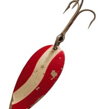Vintage Fishing Lure Red White Silver Flasher Spoon 2&quot; Troll 1960&#39;s? 3 H... - $13.43