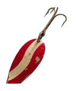 Vintage Fishing Lure Red White Silver Flasher Spoon 2&quot; Troll 1960&#39;s? 3 H... - $250.59 MXN