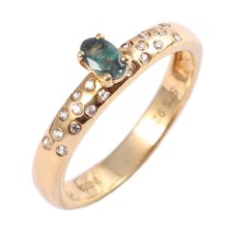 Emerald Ring/ Natural Emerald Ring/ 14k Gold Emerald/ Colombian Emerald Ring - £72.60 GBP