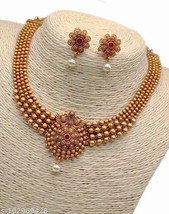 Temple Allure Kundan Jewelry Traditional Bridal South Jewelry Set d - £6.74 GBP