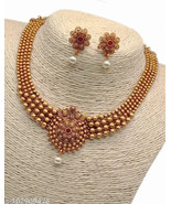 Temple Allure Kundan Jewelry Traditional Bridal South Jewelry Set d - £6.72 GBP