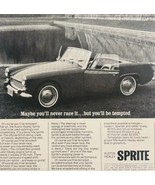 1965 Austin Healey Sprite Sports Car 4 Speed Advertisement Automobilia D... - $34.28 CAD
