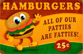 Hamburgers 25c Metal Sign  - $39.55