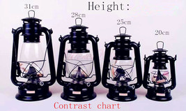 31cm Height Black Retro Lantern Outdoor Camp Kerosene Paraffin Hurricane Lamp - £21.86 GBP