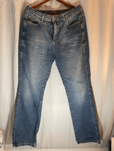 Lee Riveted Ultimate Blue Jeans- -Washed Denim Button Pants Women’s Sz 16 Vintag - £13.43 GBP