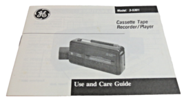 GE General Electric Cassette Tape Player/Recorder Manual Model: 3-5301 - £10.52 GBP