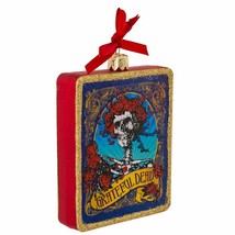 Kurt Adler Glass Grateful Dead Album Cover Skull &amp; Roses Xmas Ornament GD4142 - £17.46 GBP