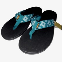 Teva Sandals Womens Blue Voya Flip Flops Thong Quick Dry Lightweight Maya Check - £39.47 GBP