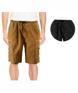Men&#39;s Lightweight Drawstring Elastic Waist Zipper Multi Pocket Cargo Shorts - $37.98 CAD