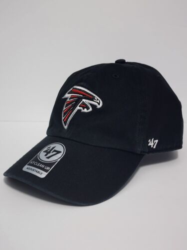 Primary image for '47 Atlanta Falcons Clean Up Hat NFL Black Adjustable Strap Brand New Black