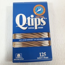 Vintage Q-TIPS Wood Sticks 125 Cotton Swabs Q Tips cotton swabs RARE open box - £32.24 GBP