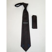 Men's Vito Rofolo From Italy Tie Hankie Set Gift Boxed 100% Silk VR-25 Black Red image 3