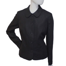 Lands End Women&#39;s Size 12 Petite, 5-Button Linen Suit Jacket, Black - $65.00